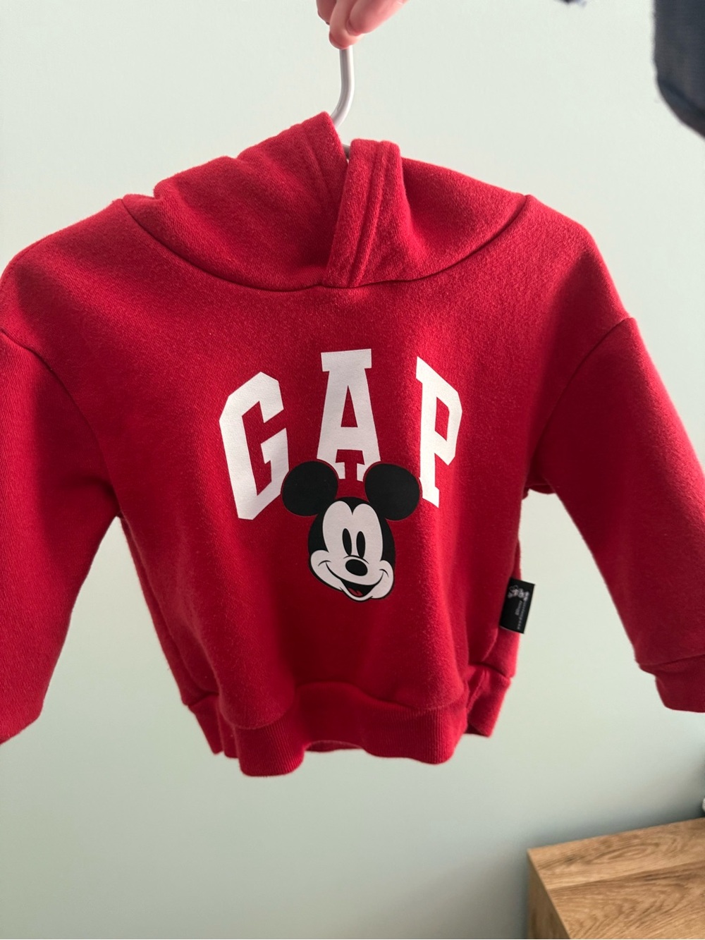 GAP Red Hoodie with Mickey Mouse Graphic